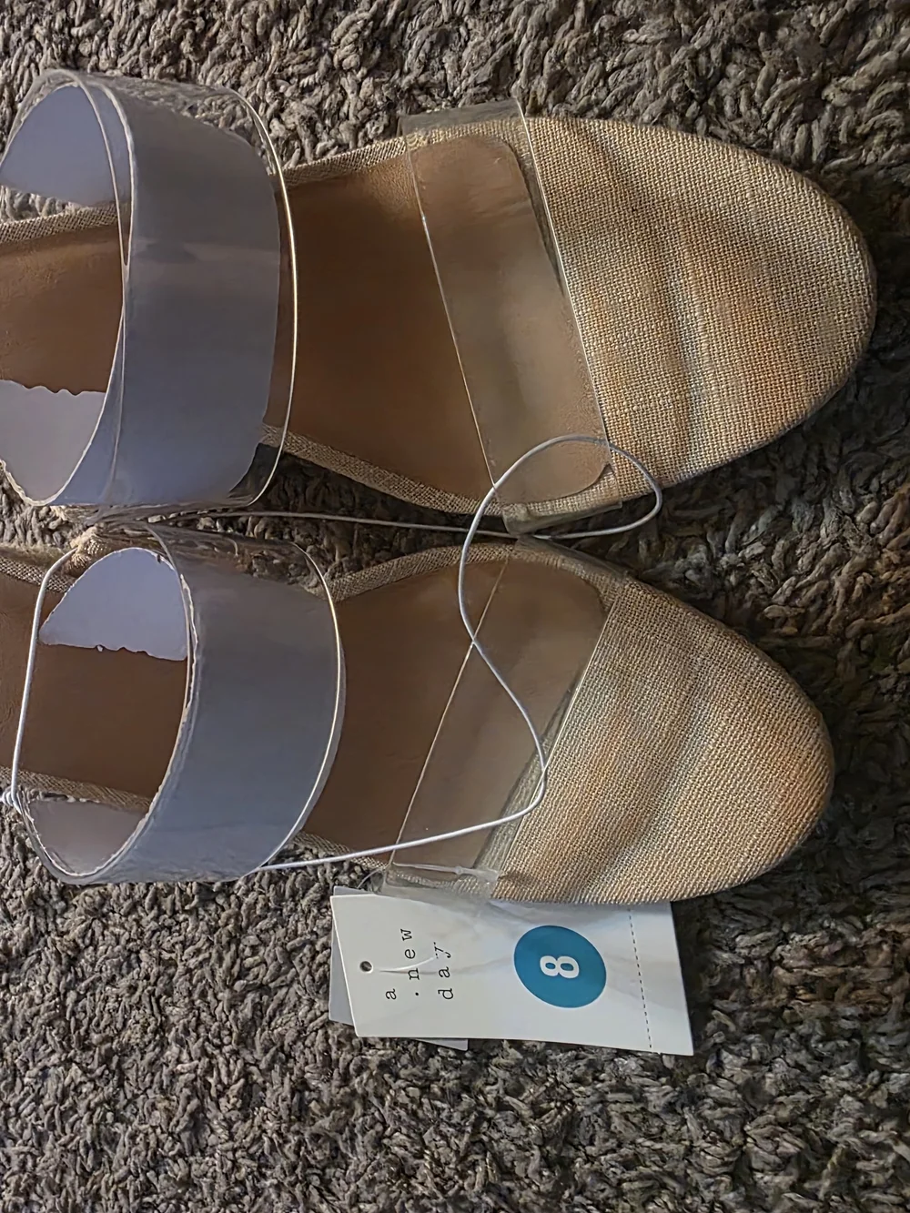 a new day Tan Clear-Strap Slide Sandals - Women's